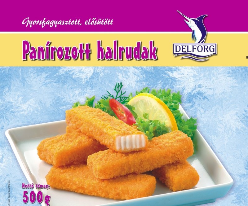 Panírozott halrudak (Valódi halfiléből!) német, 500 g  / csomag